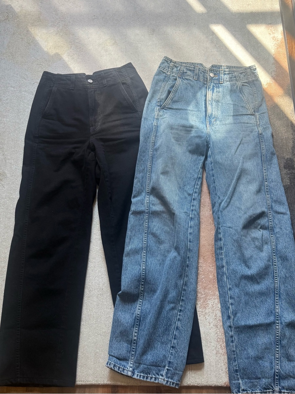Apiece Apart Black and Blue Straight-Leg Women's Jeans Duo / BUNDLE ! Meridian